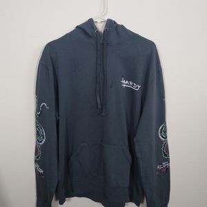 Ed Hardy Men Size M Snake Hoodie Charcoal Gray